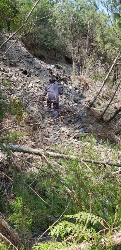 能高越嶺西段6K崩壁前，約有100公尺路基有滑動情形